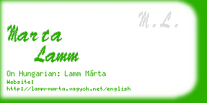 marta lamm business card
